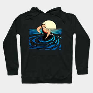 Cat in the sea Hoodie